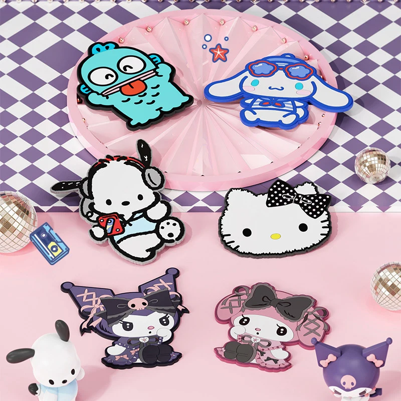 Anime Sanrio Figure Coaster Cinnamoroll Kuromi Silicone Non-Slip Insulation Pad Cup Mat Hot Drink Holder Desktop Decoration Toy