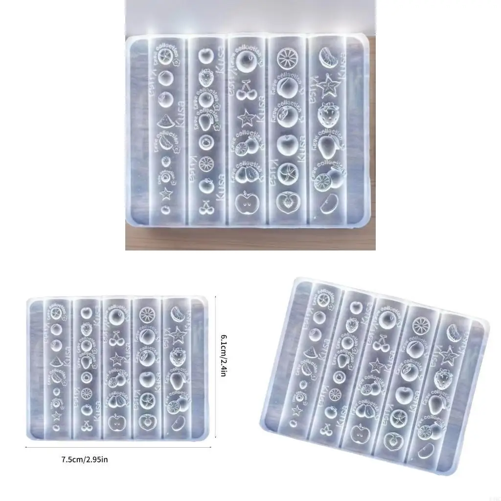 

R3MC Carved Fruit Nails Decors Mold Flexible Silicone Craft Tool For Nails Artists