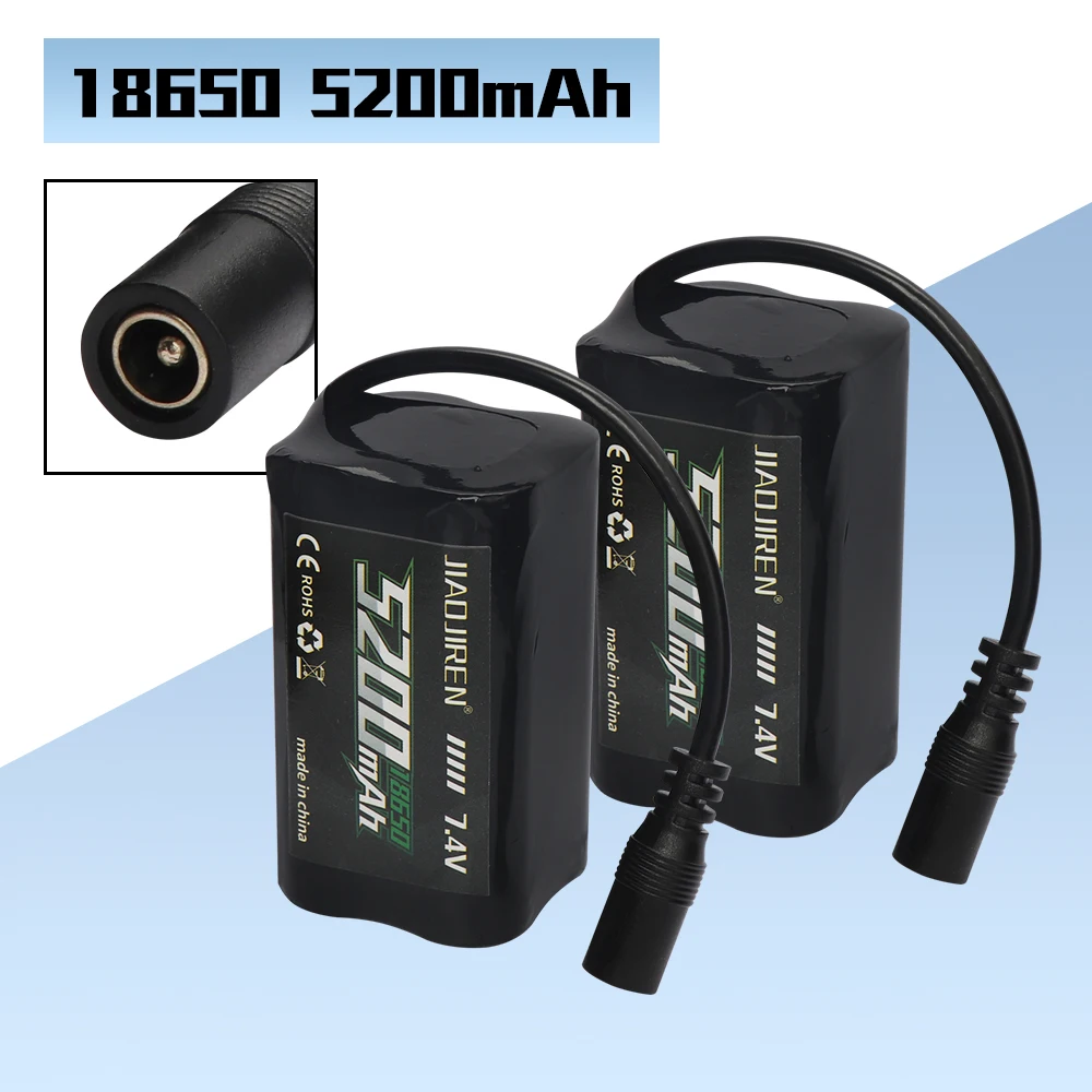 

Аккумулятор 18650 7.4V 5200mAh с USB-зарядкой для радиоуправляемых рыболовных лодок T188, T888, C18, H18, запасные части для пультов ДУ