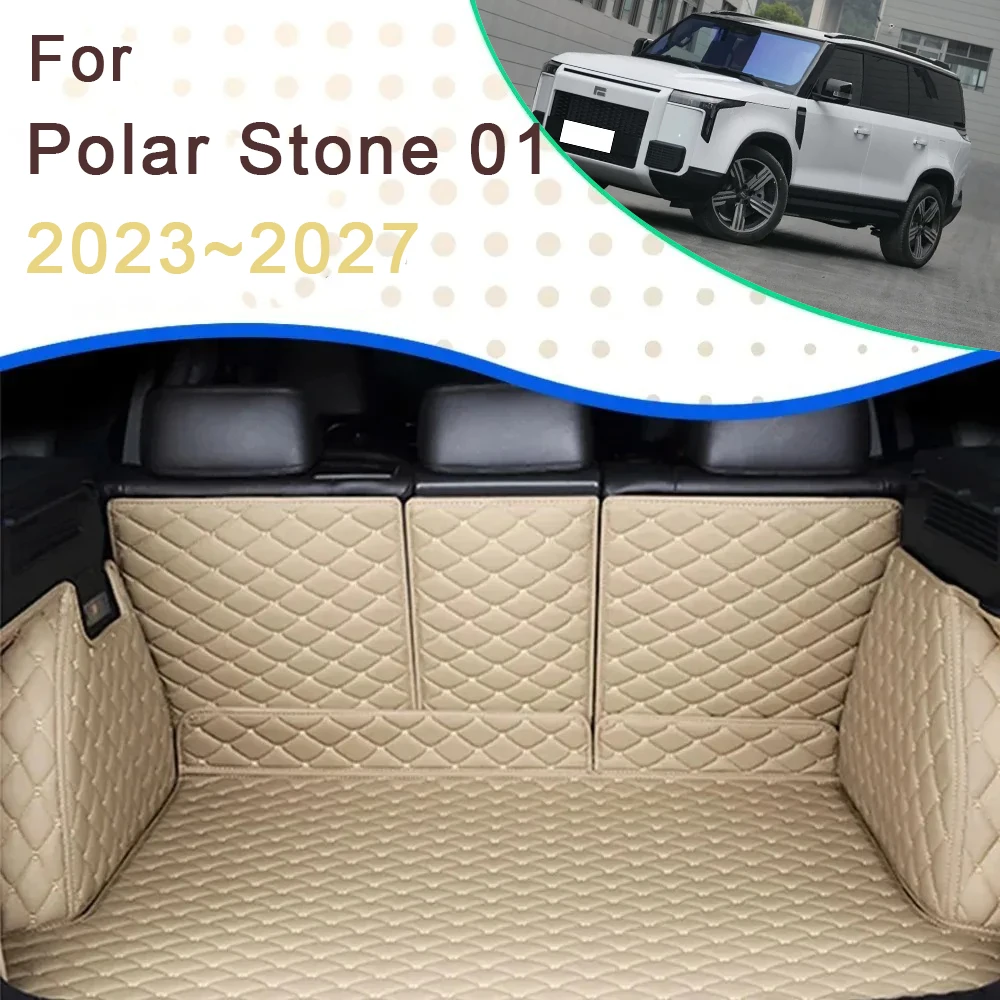 Car Rear Trunk Mats For Polarstone 01 Polar Stone 01 2023-2027 Waterproof Mats Storage Pads Carpets Auto Accessories 2024 2025