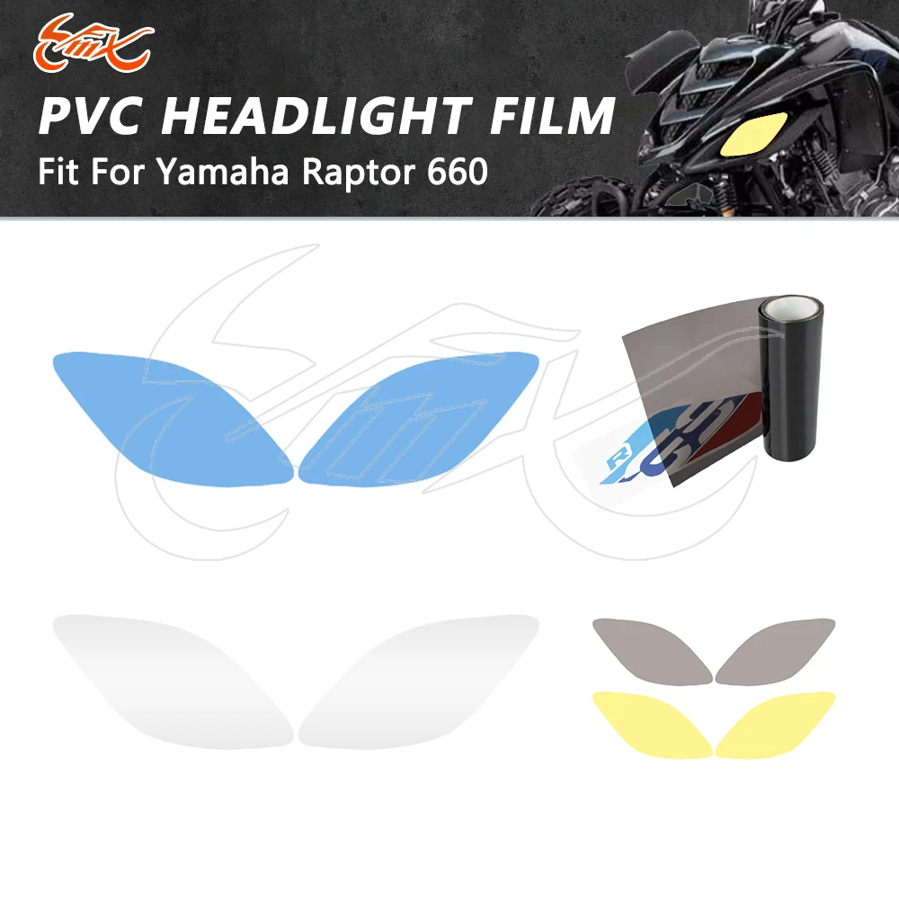 

Защитная пленка для фар квадроцикла, защитная пленка для передней лампы против царапин, наклейка, подходит для Yamaha Raptor 660 2001-2005