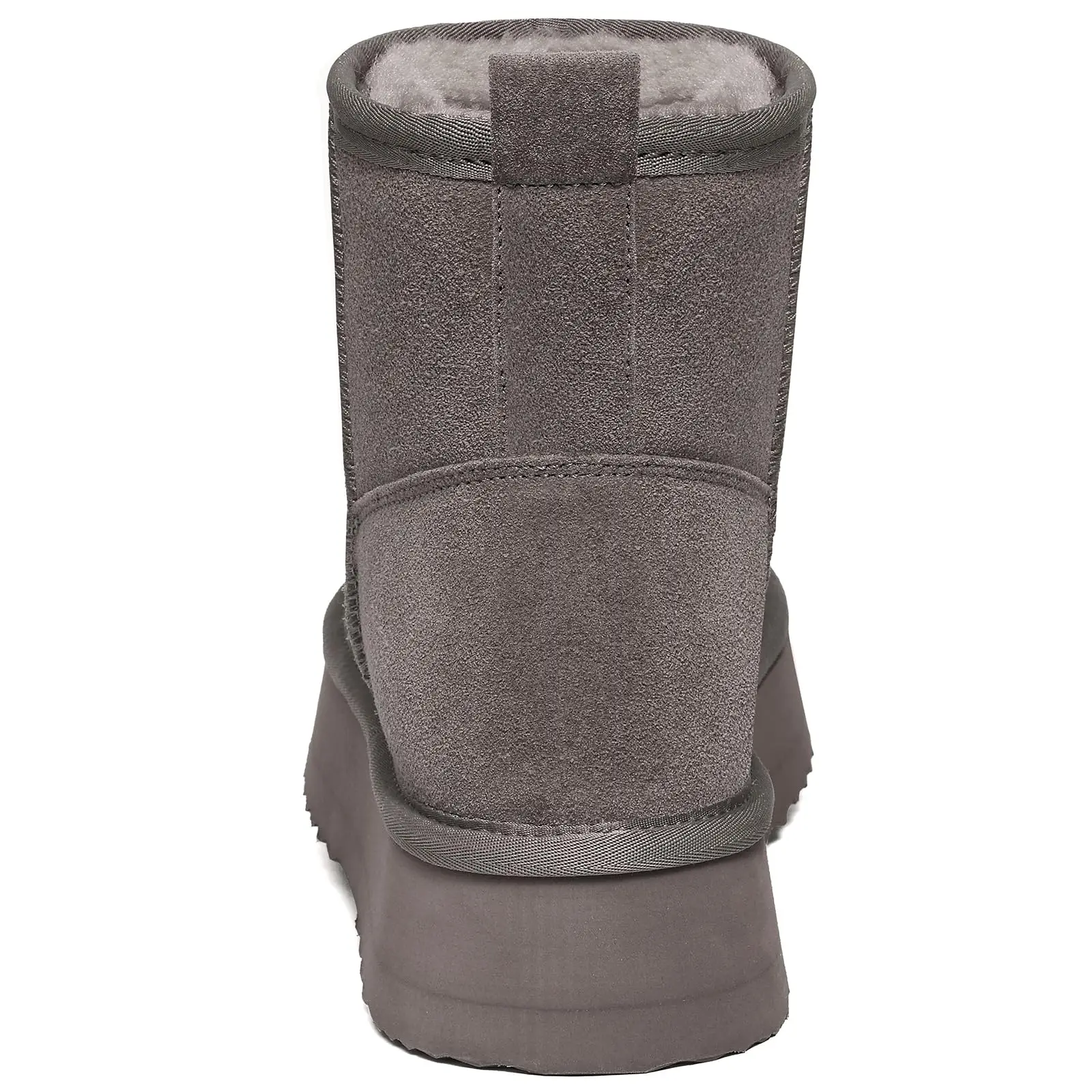 Litfun Vrouwen Suede Mini Laarzen Winter Outdoor Bont Gevoerde Snowboots Mode Dikke Zool Pluizige Wollen Laarzen Vrouwen Echte Fuzzy Laarzen