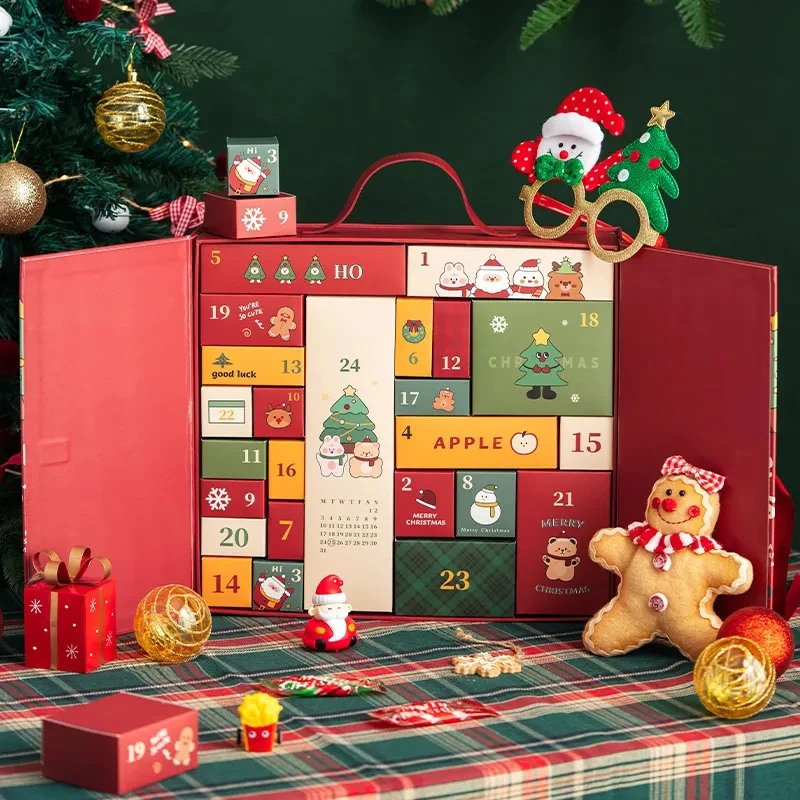 20 0 pezzi. Confezione dal design di lusso personalizzato, scatola per calendario dell'avvento migliore, scatole da 24 giorni