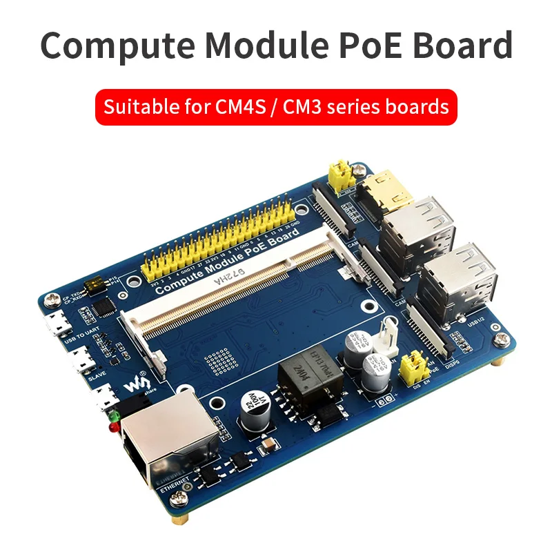 Placa PoE de módulo Compute con PoE Breakout Board, 4 puertos USB para desarrollar con Raspberry Pi CM4S / CM3 / CM3L / CM3 + / CM3 + L