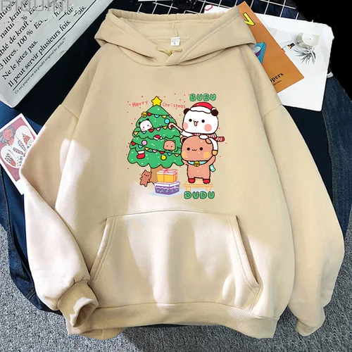 Sudadera con capucha Harajuku Bubu Dudu con estampado de dibujos animados para parejas, Sudadera con capucha para hombres y mujeres, ropa de calle holgada de lana de manga larga de Hip Hop
