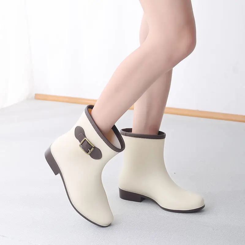 

Водонепроницаемые резиновые сапоги до середины икры для женщин. Роскошные ботинки. Теплая и прочная непромокаемая обувь для взрослых и женщин с противоскользящей подошвой.