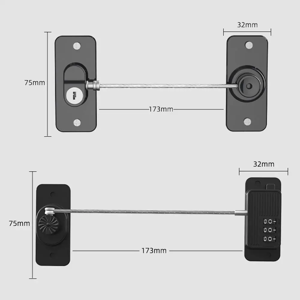 Strong Fixation Window Lock Security Cable Baby Safety Lock Refrigerator Door Lock Child Protection Cabinet Lock