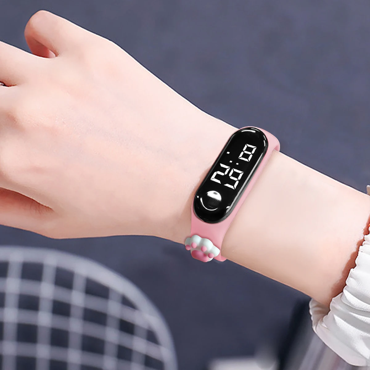 子供のスポーツスマートウォッチ、かわいいクマ、ヤシ、LEDタッチスクリーン、男の子と女の子、フェスティバルギフト