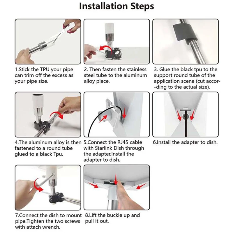 

LUCK-For Starlink Gen 3 Roof Installation Plate Kit Roof Rack Bracket