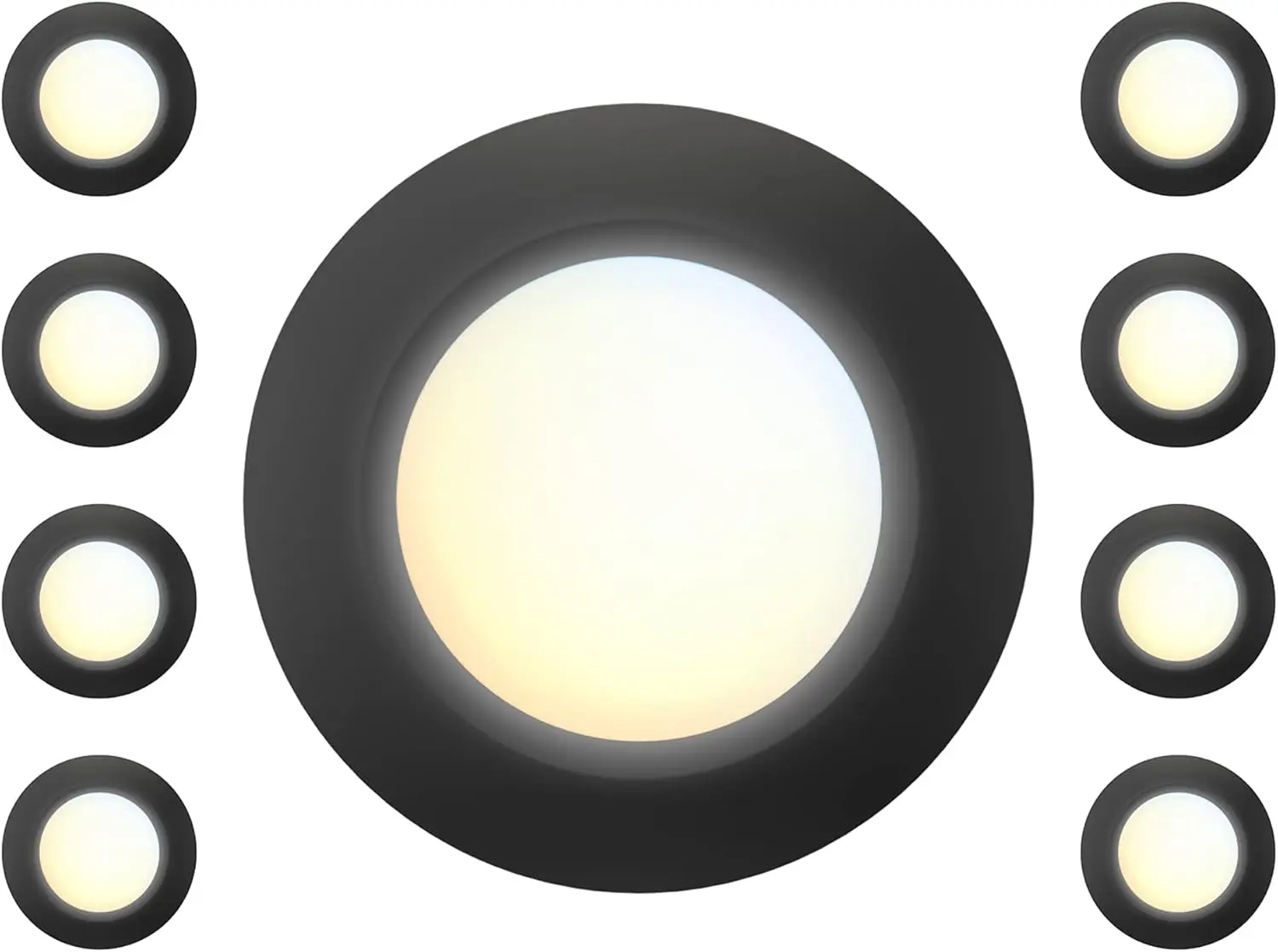 

8 упаковок черных светодиодных дисковых фонарей, 6 футов, 15 Вт, 920 лм, CRI80, 27–50 К, с регулируемой яркостью, ETL для мокрой обработки