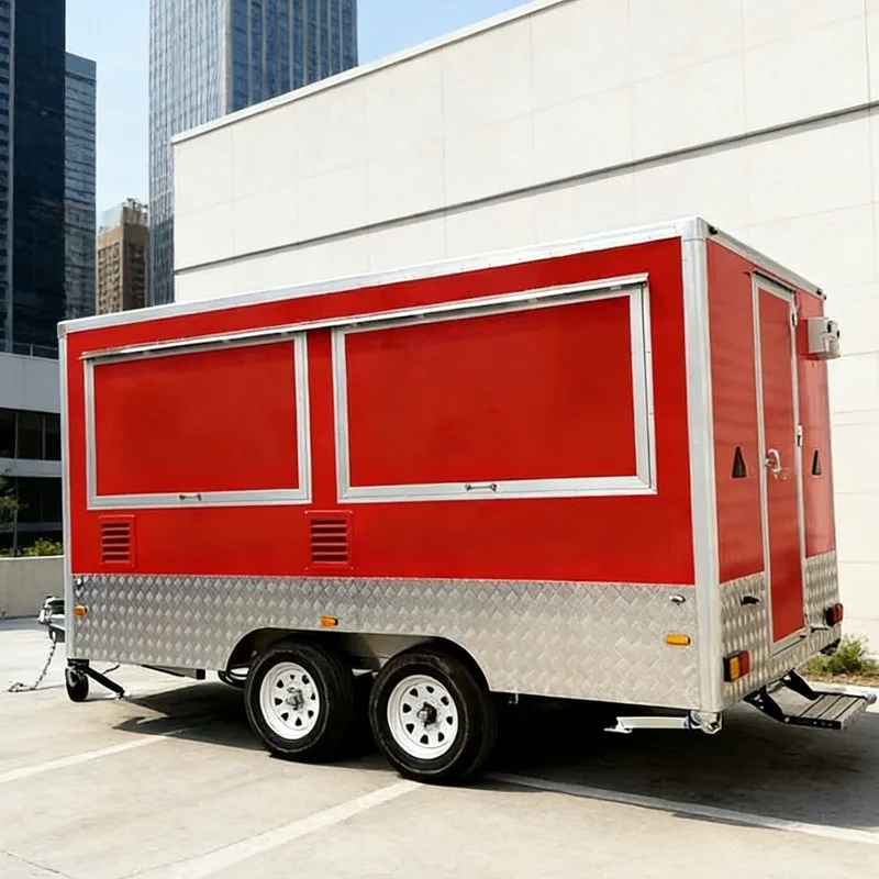 Mobile Food Trailer Commercial Kitchen with Taco Stand Beverage Counter for Festival Food Service