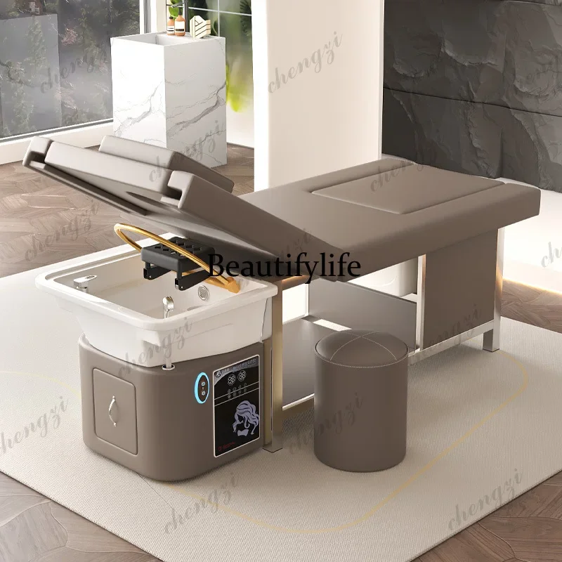 Z138  Adjust Sink Shampoo Chair Barber Bed Massage Comfort Shampoo Chair Beauty U Leather Furniture Letto Di Lavaggio