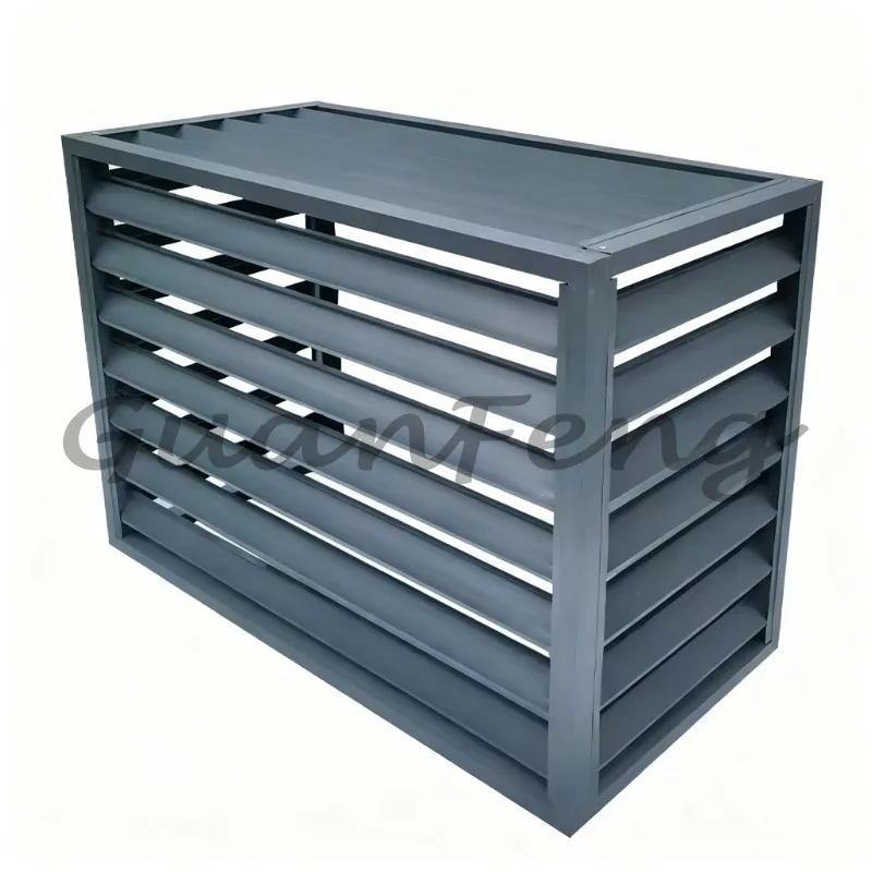 Aluminum Alloy Louvered Air Conditioner Outdoor Cover, AC Protective Grille, Ventilation Louver for Condenser Unit