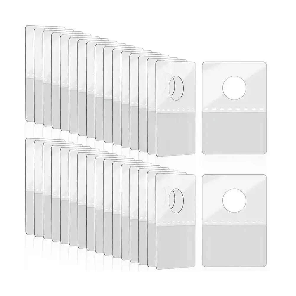 100pcs PVC Slot Hole Adhesive Hang Tabs Tags Hook For Store Retail Display Self-adhesive Merchandising Hang Tabs G5I1