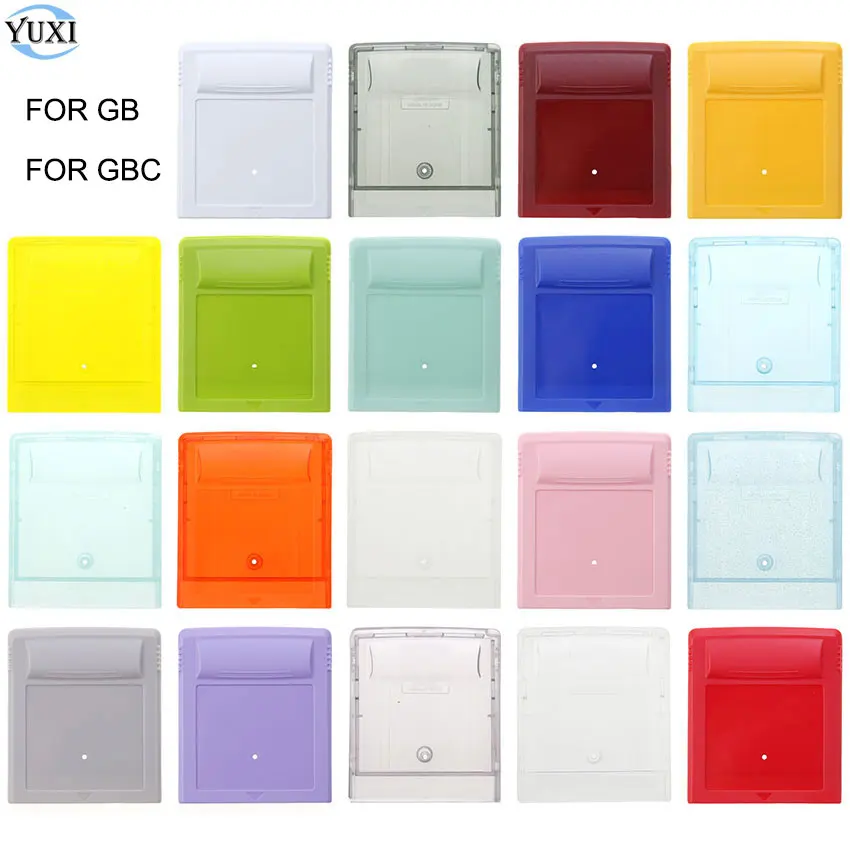 YuXi Replacement Transparent Plastic Shell Case For Gameboy Color GB GBC Game Card Cartridge Clear Housing Cover With Screw