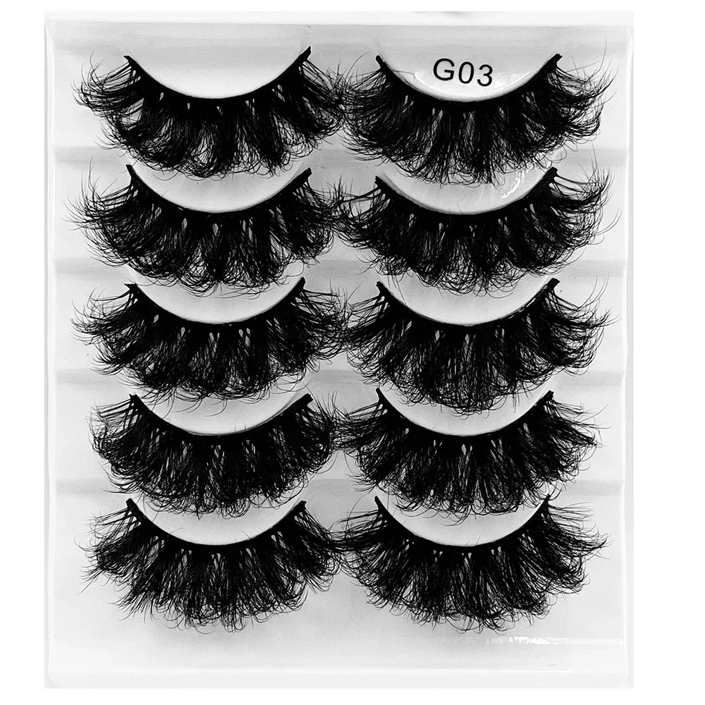 5 Pairs Eyelashes Faux Mink Eyelashes Long Lasting Fluffy Mink Lashes Dramatic Volume lashes Extension Thick Long