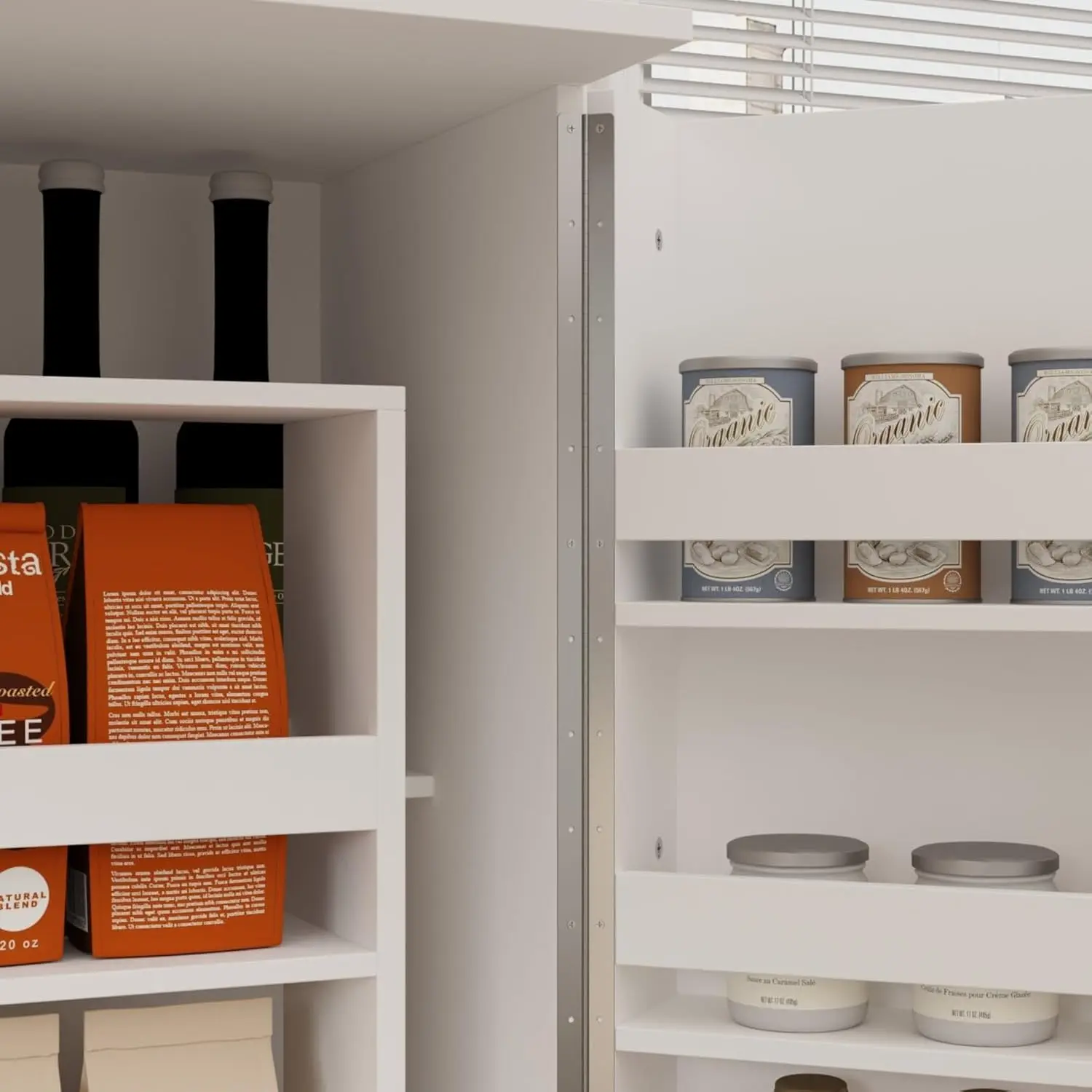 #Kitchen Pantry Storage Cabinet with Doors and Shelves, Rotating Racks, Tall Pantry Cabinet Cupboard with Door, Customized image 2