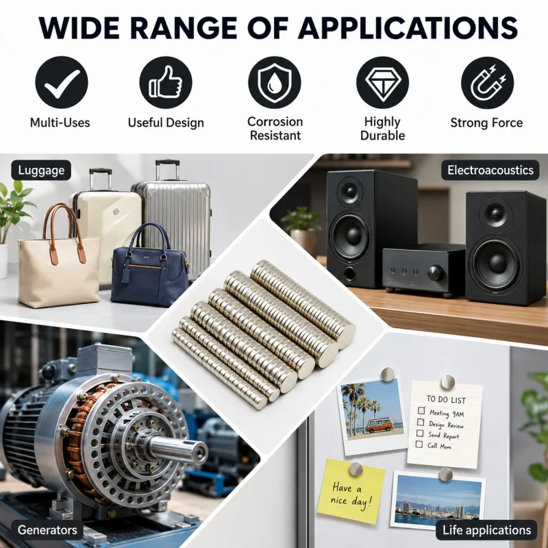 Powerful Neodymium Magnet N35 NdfeB Permanent Magnetic Imanes 3/4/5/6/8/10/12mm Round Super Strong Fridge Magnets for DIY Crafts