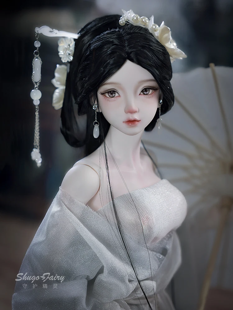 Bjd Doll Winter White Snake 3 Points Chinese Wind Pearl Flower Sd Doll Female Original Desktop Decoration Official Genuine Gifts