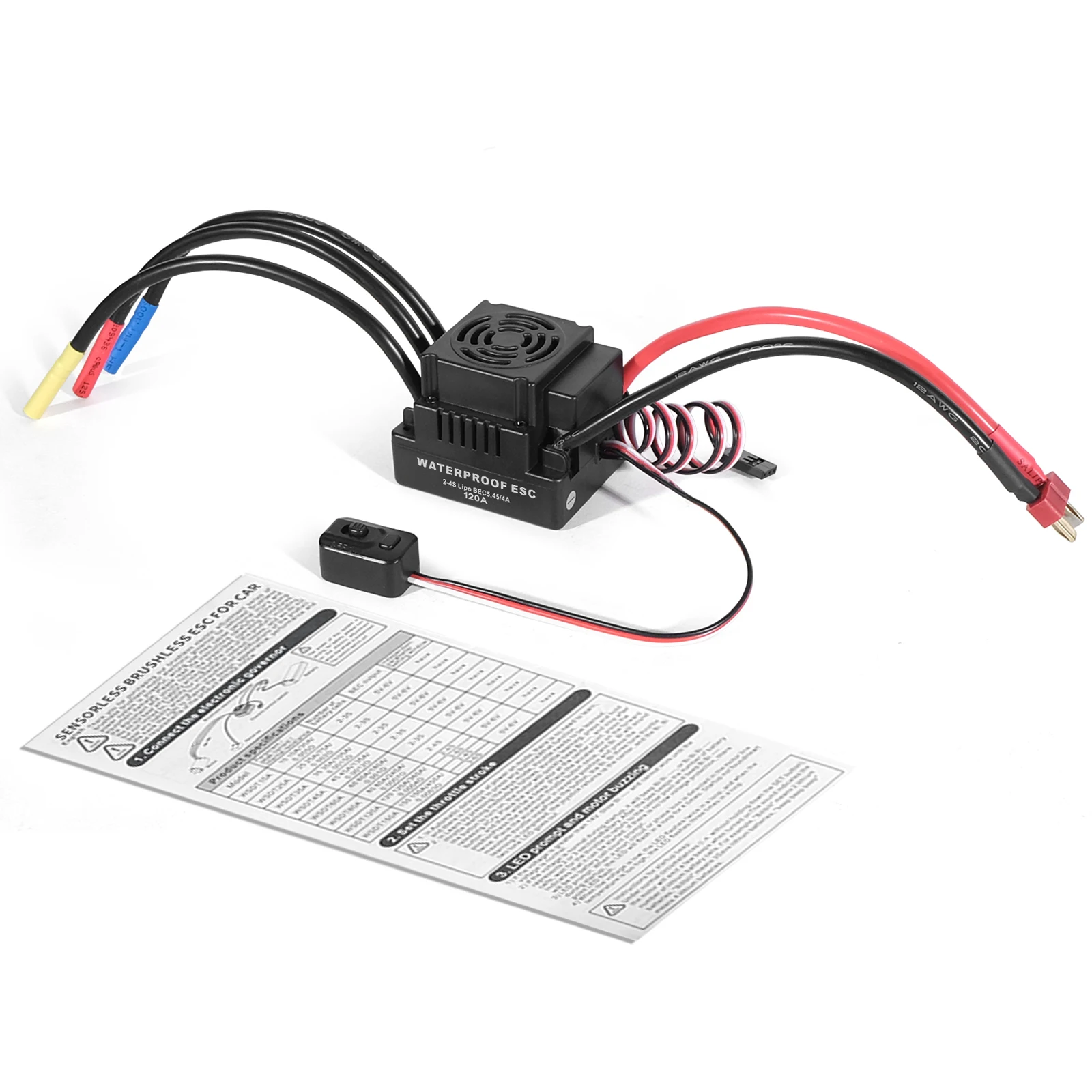 Aggiornamento Sensorless 60A 80A 120A S-80A S-120A Brushless ESC Regolatore di Velocità Elettrico con 5.5V / 3A BEC per 1/8 1/10 RC Auto
