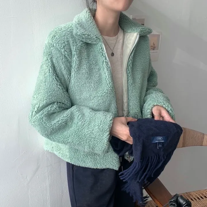 Płaszcz z kołnierzem z futra jagnięcego lub płaszcz z bawełny Jaet Thiened, modny, jesienno-zimowy, damski, do noszenia na co dzień, odzież wierzchnia, styl szkolny i miejski.