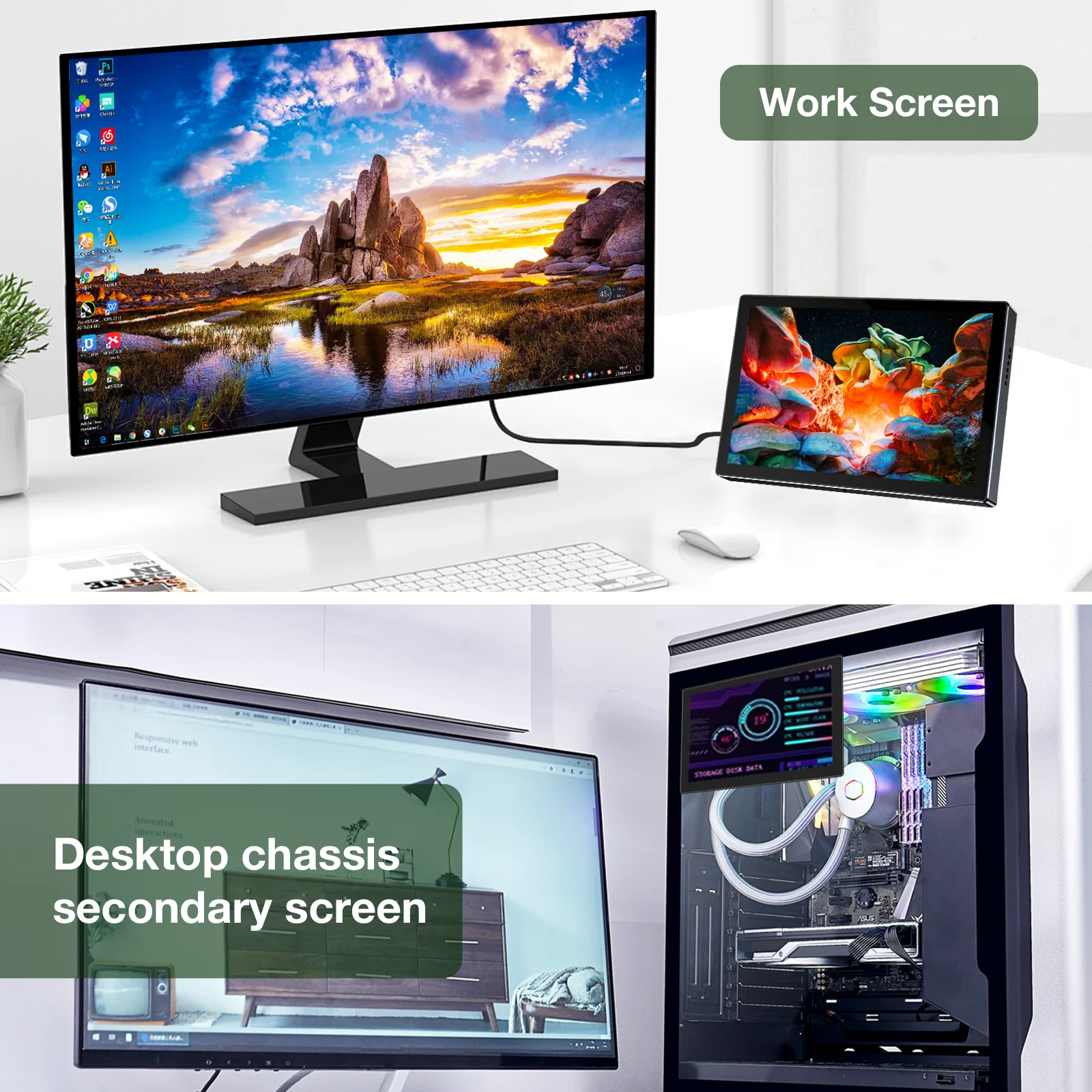 6 Inch Portable Monitor HD 1080P IPS Port Type-C USB HDMI Expansion Second product image 5