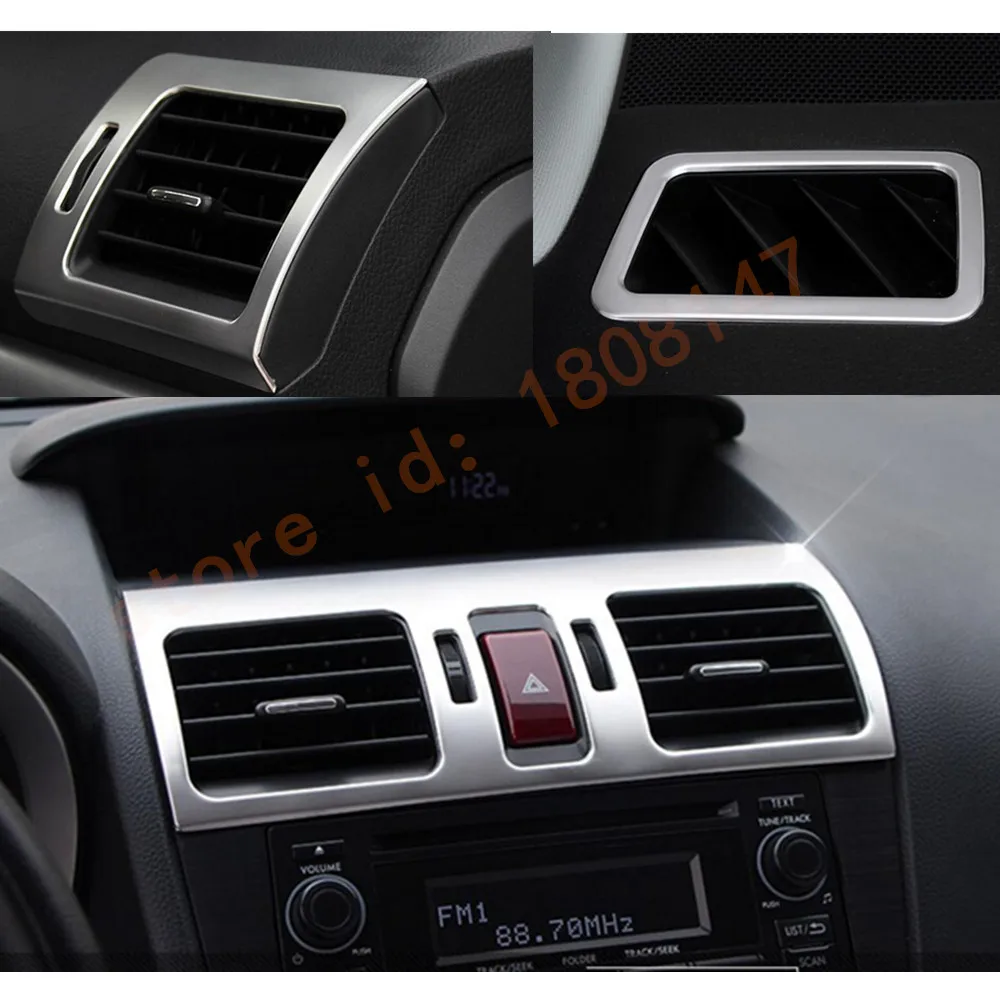 Car ABS Switch Vent Outlet Sticker Air Condition Panel Control Trim Frame Lamp 5pcs For Subaru XV 2012 2013 2014 2015 2016 2017