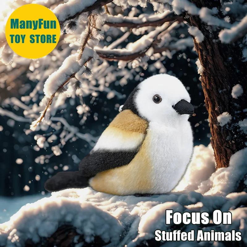 

Realistic Northern Long-tailed Tit Plush Toy Bird Plushie Lifelike Silver-throated Tit Stuffed Animal Simulation Toys