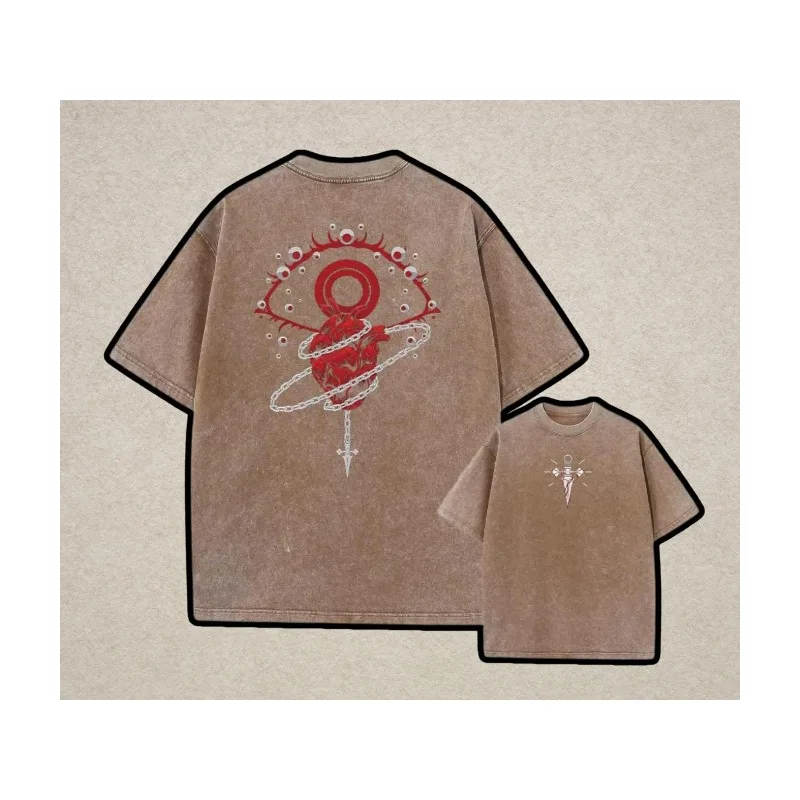 

Summer Men's Washes T-shirts Japanese Anime Hunter X Hunter Graphic Clothing Harajuku Y2K Oversized 100% Cotton Streetwear Tops