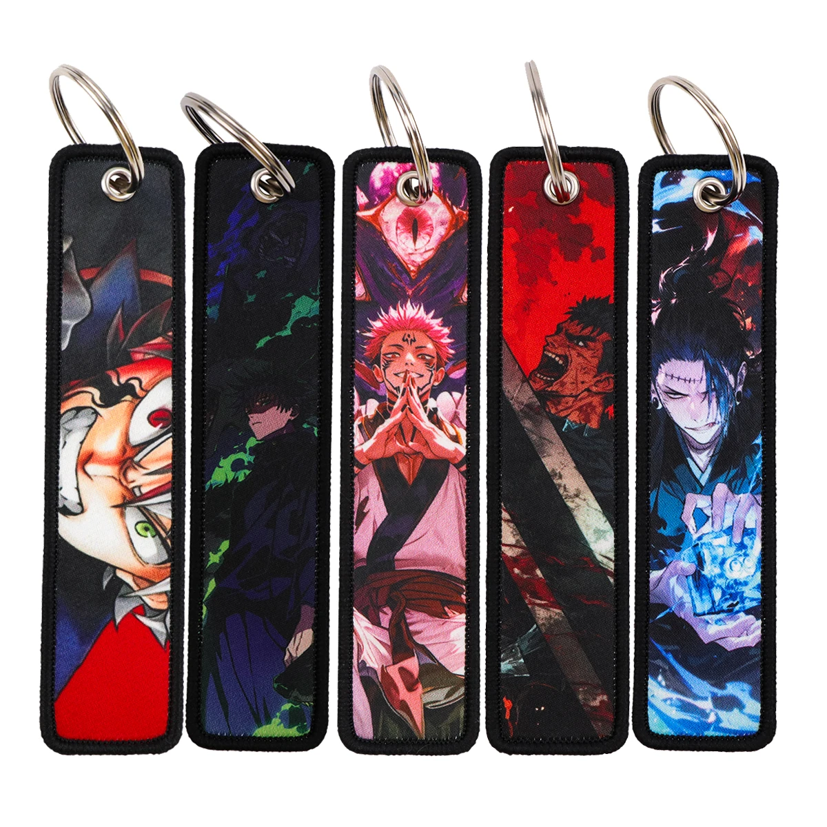

Sukuna Embroidery Key Fobs Manga Anime Key Tags Keychains for Motorcycles Cars Keyring Cosplay Accessories Fans Gifts