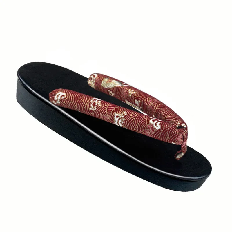

Women's Japanese Geta Zouri Black Flat Heel Sandals Cosplay Shoes Summer Casual Flip Flops Beach Slippers