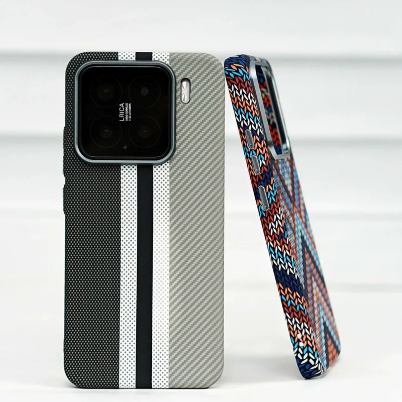 

Matte Karbon Patterned Back Case For Xiaomi mi 15/15 Pro Ultra Hard pc+Metal Back Case Slim Luxury Cover For Magsafe Case