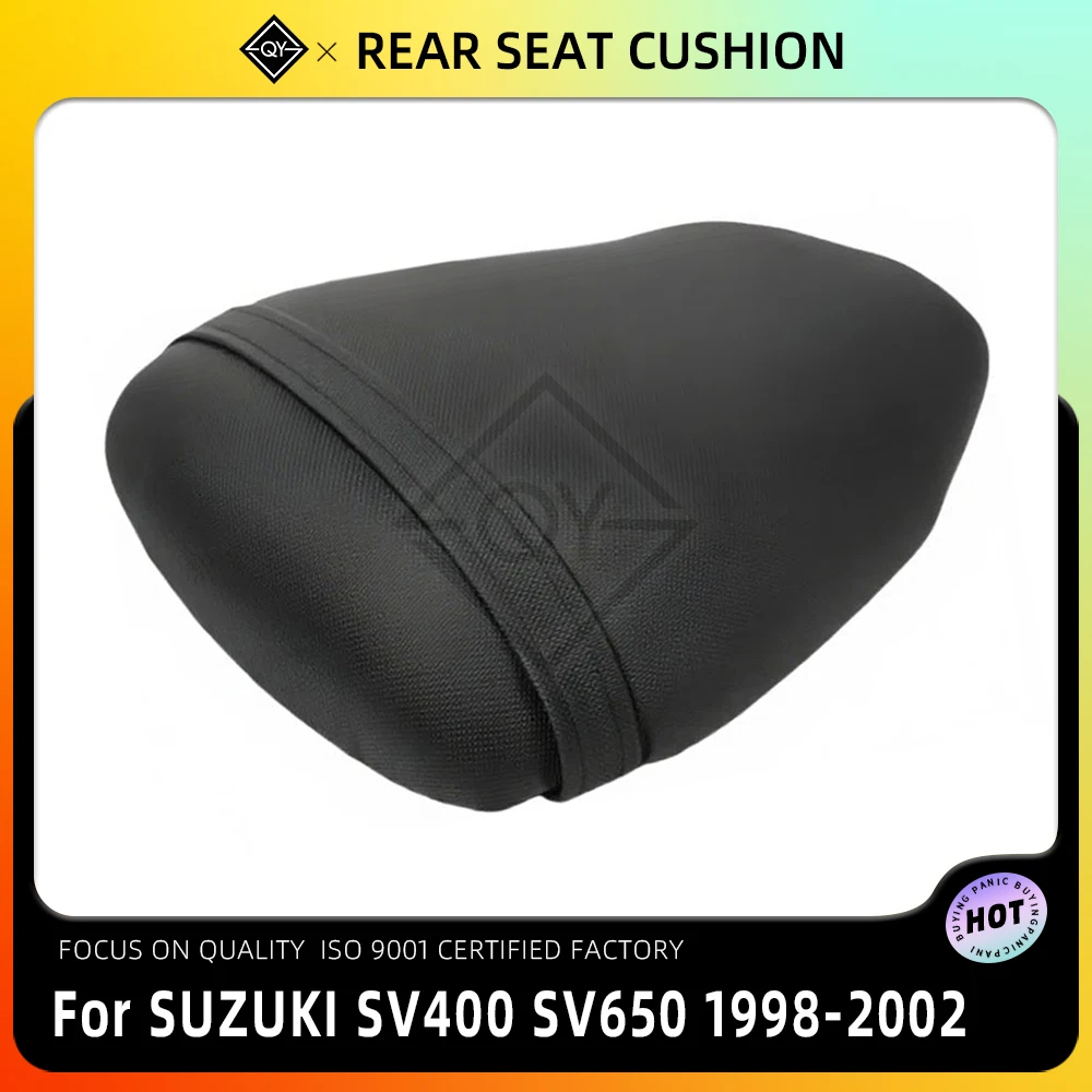 

Motorcycle Black Rear Seat Cushion Pressure Relief Comfortable Passenger Pad For Suzuki SV400 SV650 SV 650 400 1998-2002 2001