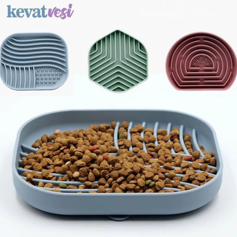 

Silicone Dog Slow Feeder Non-slip Pet Slow Food Bowl Multiple Colors Shapes Dog Slow Feed Mat Anti-choking Pet Food Bowl