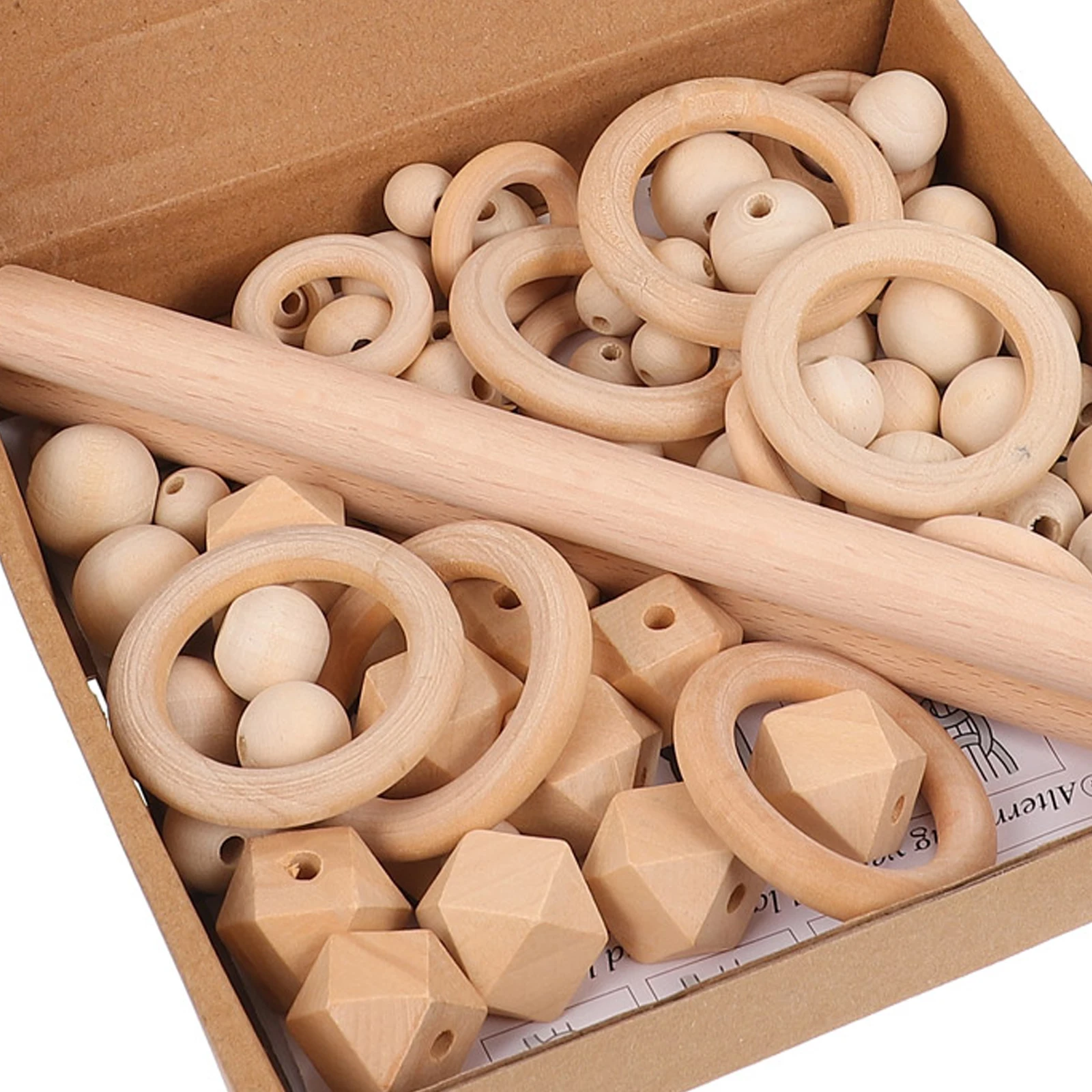 

1 set 1 Set Diy Wooden Beads Craft Kit For Tapestry Knitting Macrame Weaving Tools Bohemian Home Decor Handicrafts Accessories