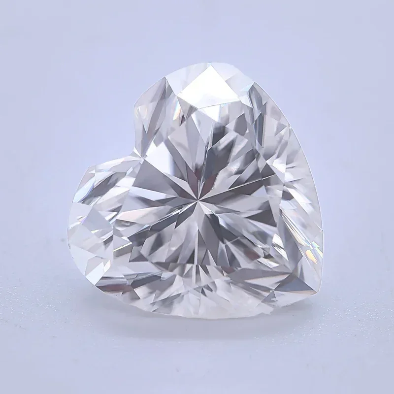 Pedra moissanite de grau mais alto, corte de coração, super branco, cor d vvs1, amuletos de alta qualidade, materiais de fabricação de joias com certificado