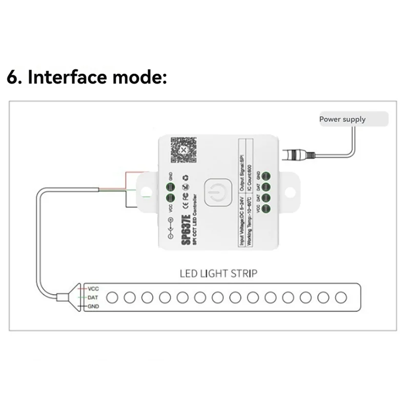 AA76-AND-SP637E SPI DC5-24V وحدة تحكم مزدوجة مع جهاز تحكم عن بعد AND-RC2 يدعم جهاز تحكم عن بعد يعمل باللمس 2.4G