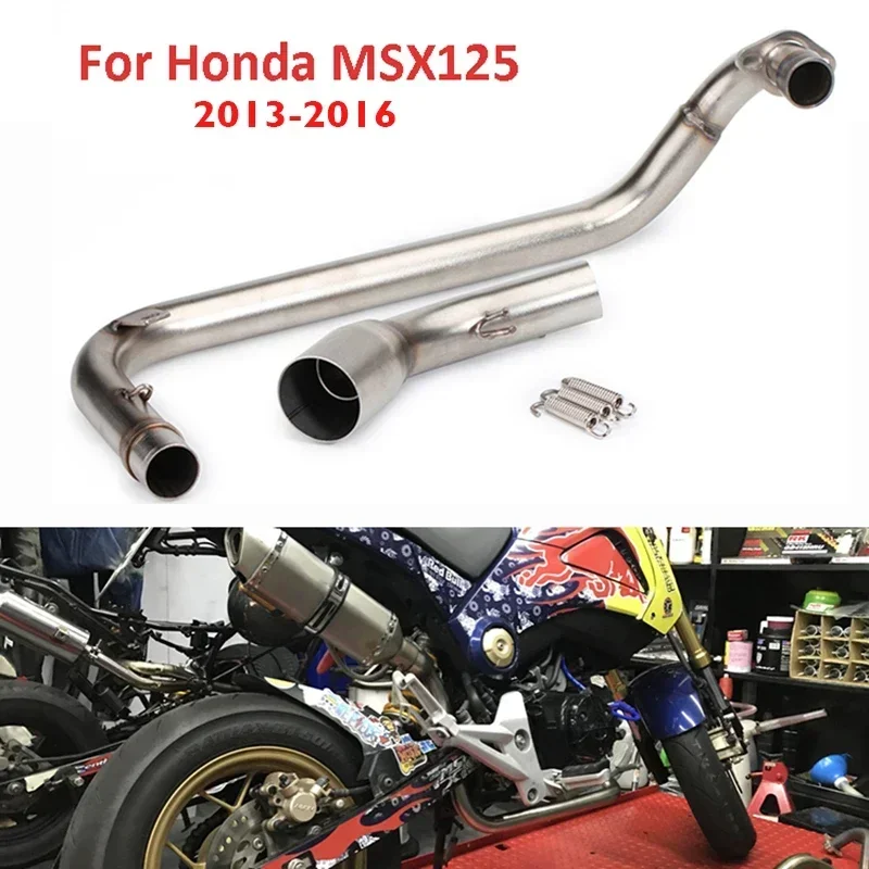 

MSX125 51mm Motorcycle Exhaust Connection Link Pipe Front Header Tube for Honda MSX125 2013-2016