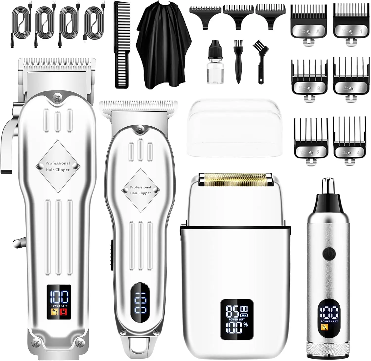 Electric Grooming Kit for Men with Hair Clippers, Beard Trimmer Kits, and Electric Shaver Kits