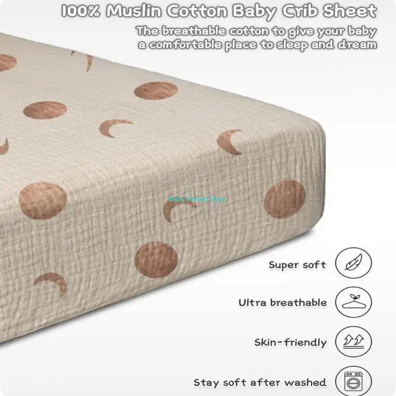 K92D Pack of 2pcs Comfortable Baby Fitteds Sheet for Bassinet 2-Layer Soft Breathable