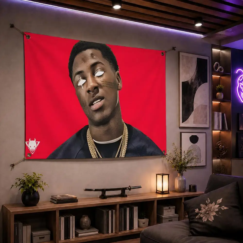 Trending Rapper NBA YoungBoy Flags Indoor Outdoor Wall Banner Party Decor Large Hanging Wall Backdrop