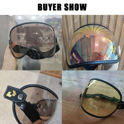 Imagen 2 del producto Gafas Retro para motocicleta, visera Universal de burbujas, protección UV, gafas Vintage para montar en motocicleta, protector de lente para casco duradero