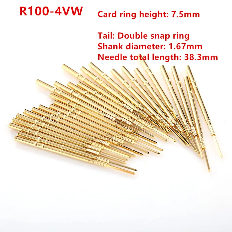 100PCS/Bag Test Needle Sleeve R100-4VW Double Snap Ring Sleeve 7.5mm High 1.67mm Outer Diameter PCB Sleeve