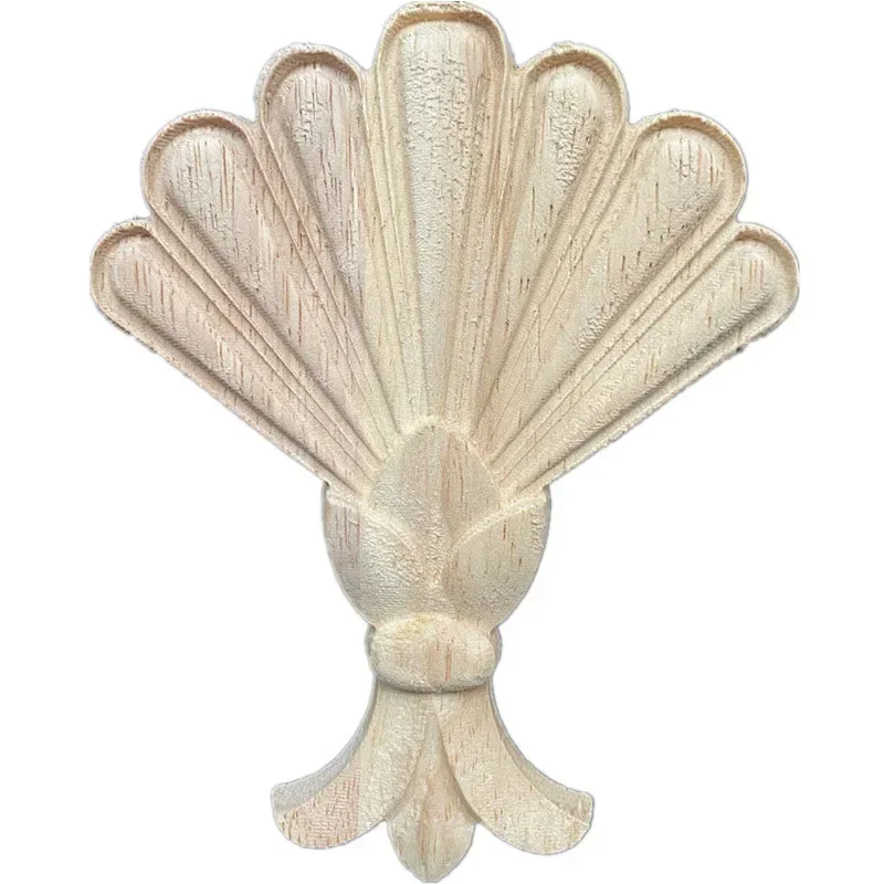1PC 11cm Wood Carved Corner Onlay Applique Frame Decor Furniture Unpainted Vintage Home Wedding Decoration Accessories Figurine