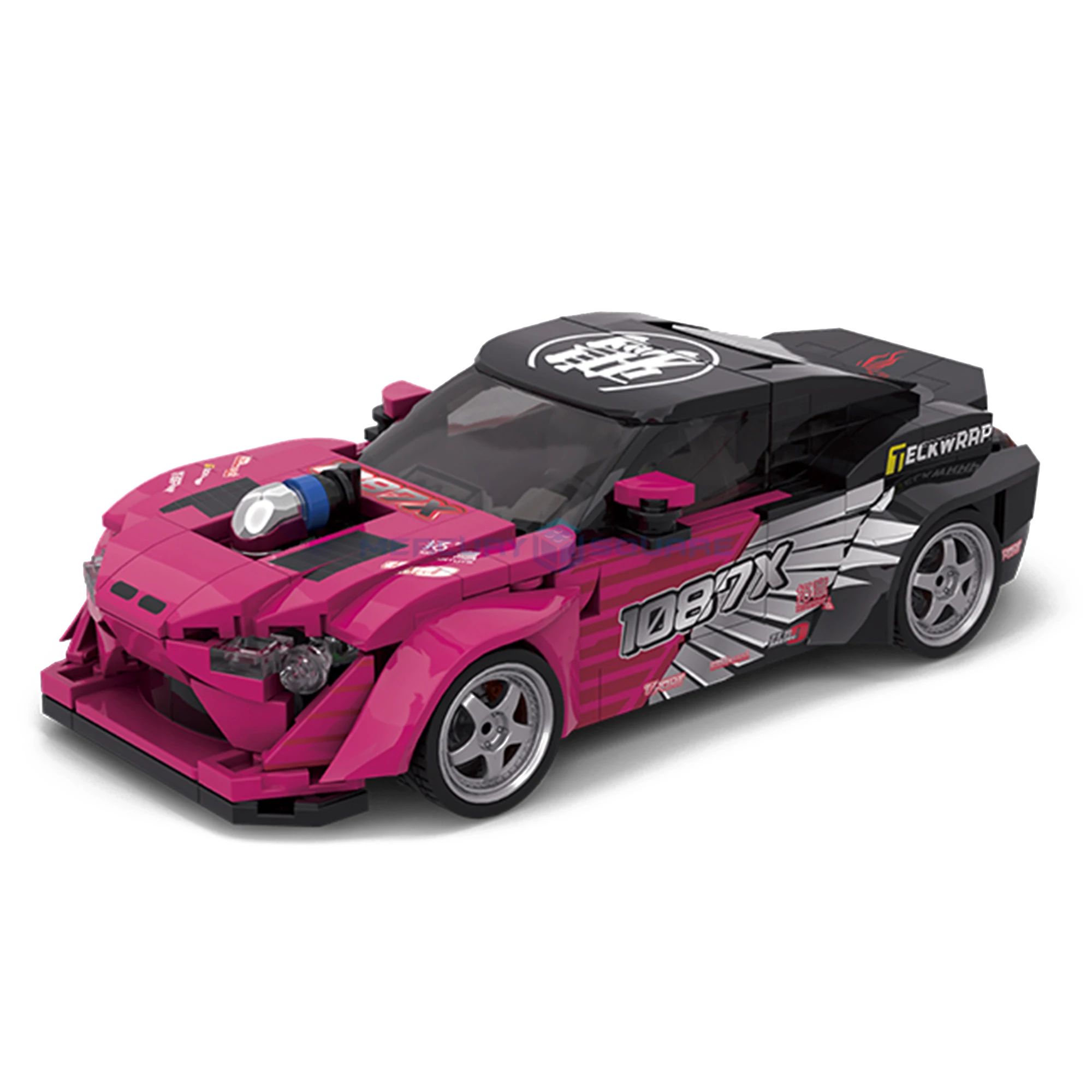 1087x-drift-sport-car-building-blocks-moc-pb8851-ad-alta-velocita-modello-di-veicolo-da-corsa-mattoni-kit-idee-giocattolo-per-bambini-adulti-display-regalo