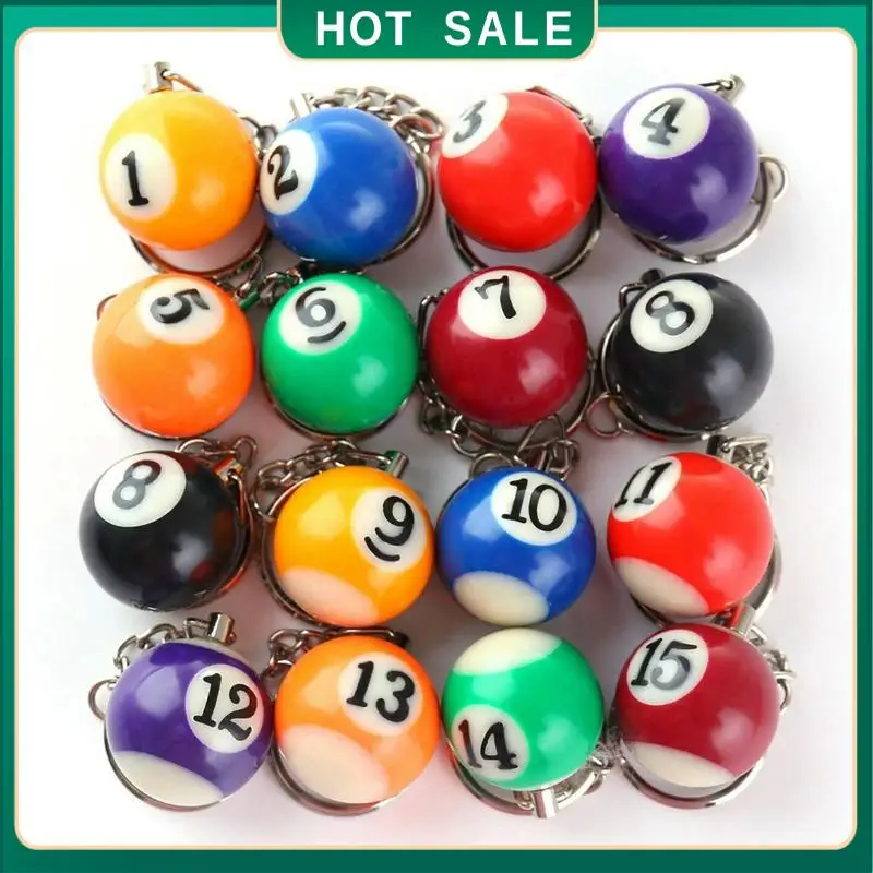 

My Home Colorful Billiard Ball Keychain Set 48 Pcs,Mini Magic Key Chain Balls Eightball Billar Billiards Chains Accessories
