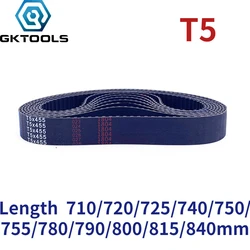 T5 Width 10/15/20/25/30/35/40/45/50mm Closed Loop Rubber Timing Belt Length 710/720/725/740/750/755/780/790/800/815/840mm