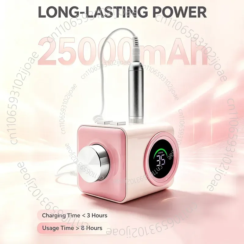 35000 Rpm Brushless Nail Polisher Portable Cordless Rechargeable Cuticle Remover and Nail File Low Noise High Speed