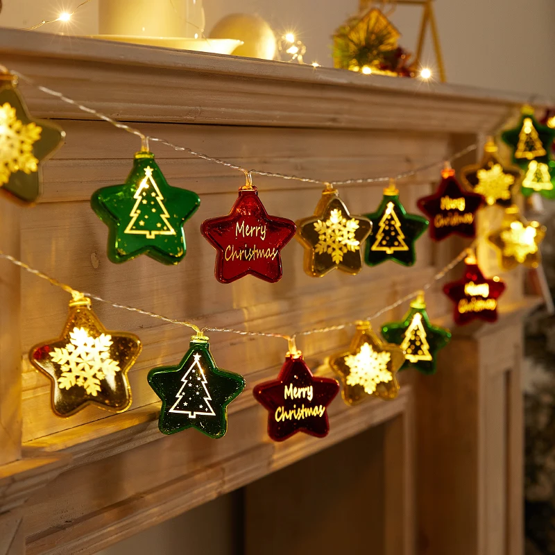 

Pendant Small Christmas Villas Accessories Lights Ornaments New Year Halloween Gift Santa Claus Adornos Navidad Home Decorations