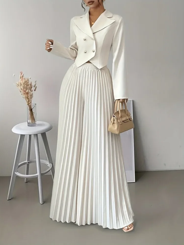 Spódnico-spodnie damskie Freeacy z plisami i szerokimi nogawkami, letnie, codzienne, z elastyczną talią, eleganckie, luźne, idealne na imprezę, model 2026.